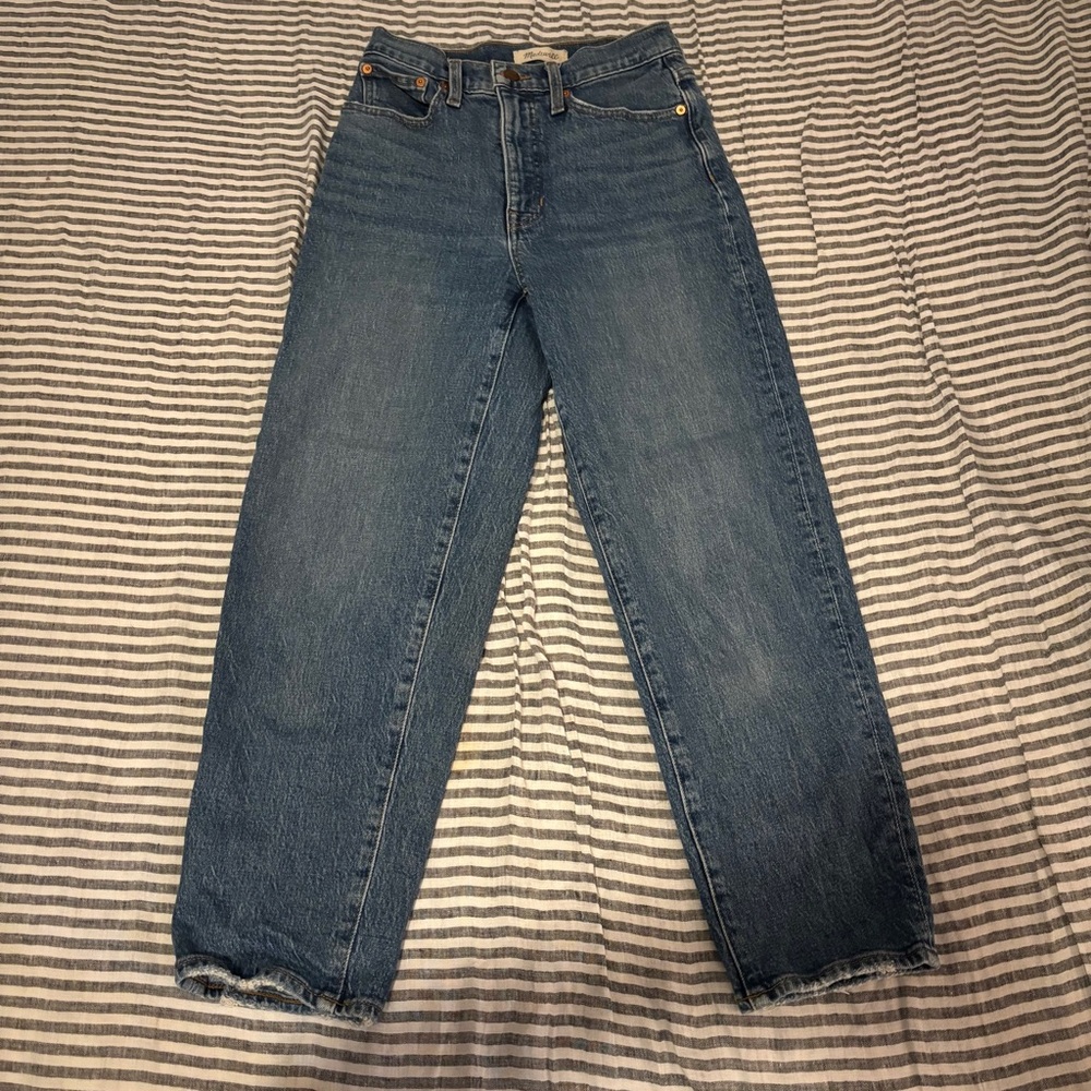 Madewell The Balloon Jean high rise cropped straight leg jean medium wash